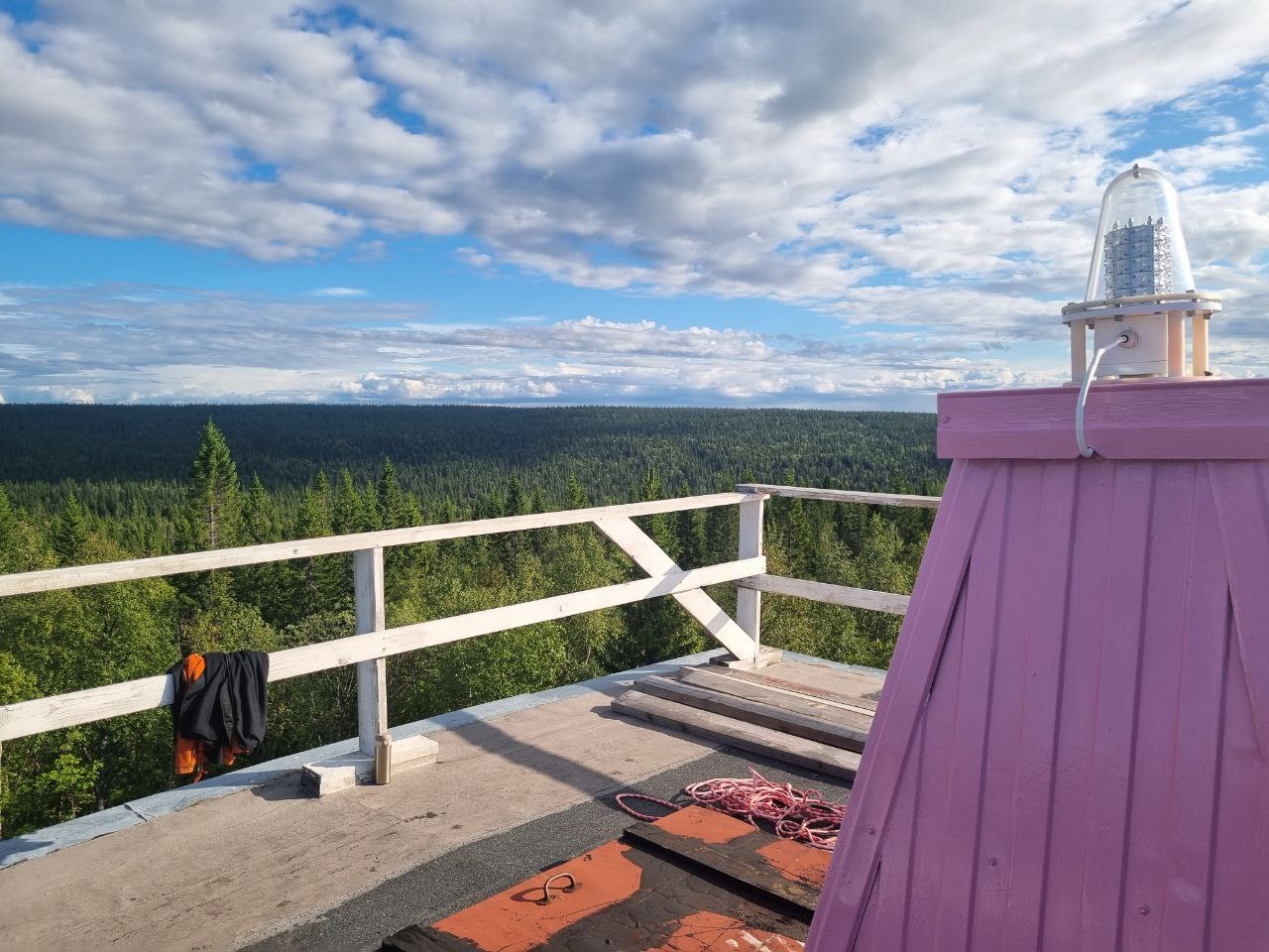 Forest and coast seen from the lighthouse gallery
